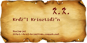 Král Krisztián névjegykártya